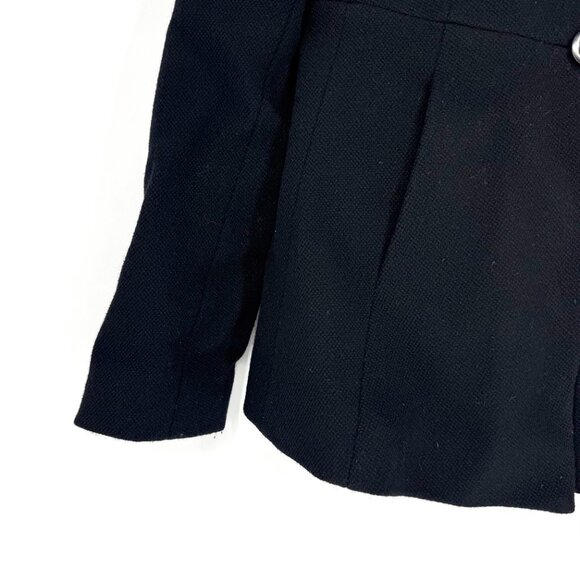 J.Crew Ava Wool Pique Pea Coat Black Size 6 - Picture 4 of 6